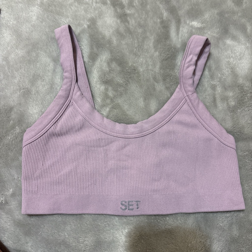 SET Active Lavender Ribbed Bralette